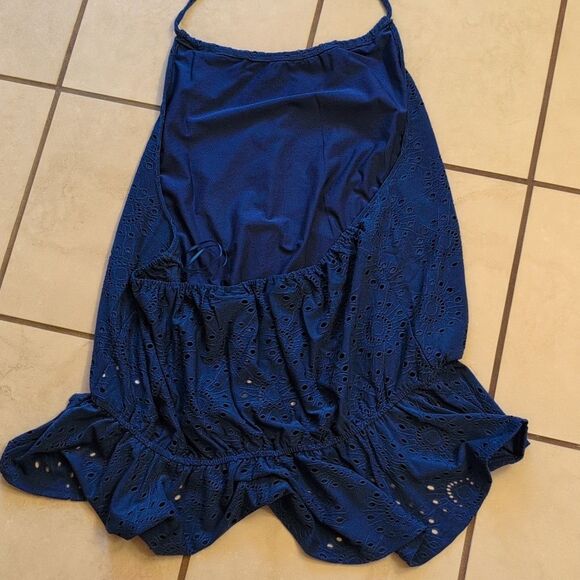 NWT ModCloth Sought After in Sapphire Halter Top blue eyelet size 1X - Picture 6 of 8